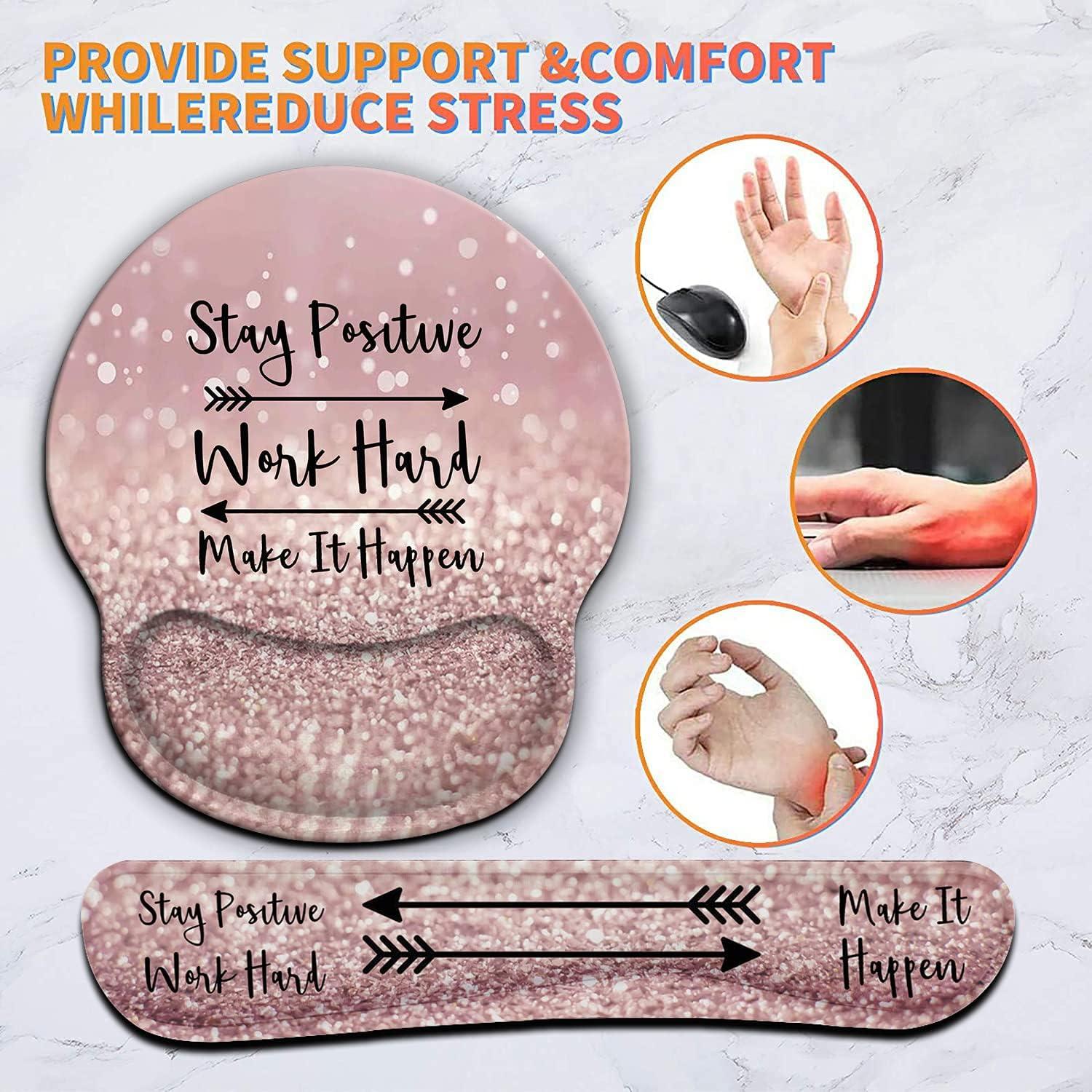 Soporte de Muñeca y Alfombrilla Ergonómica Yuxcfhjfe Rosa