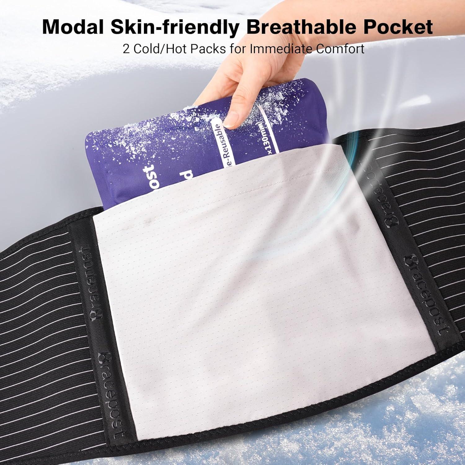 Faja Soporte Lumbar Bracepost XXL con Hielo Reutilizable