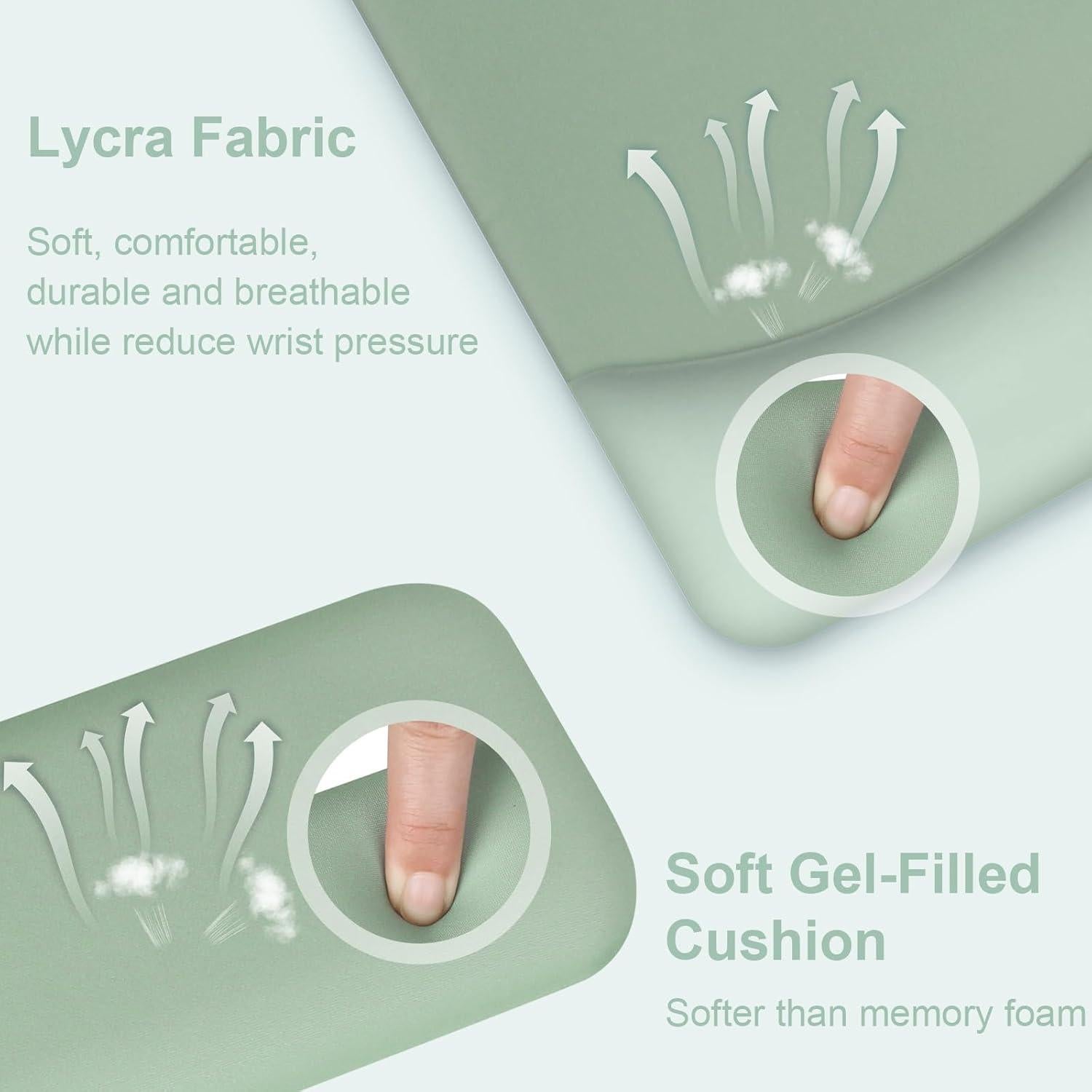 Almohadilla Ergonómica G JGOO con Reposamuñecas y Posavasos - Verde