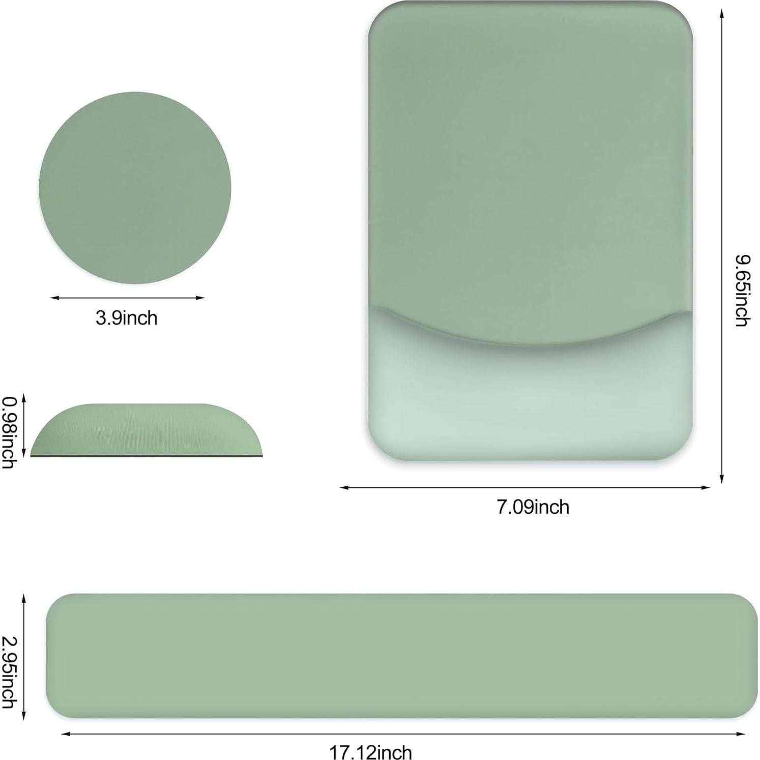 Almohadilla Ergonómica G JGOO con Reposamuñecas y Posavasos - Verde