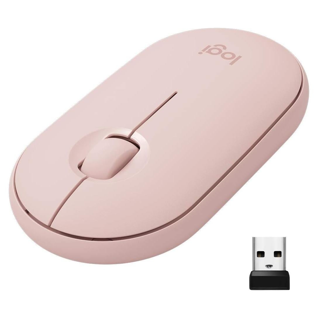 Ratón Inalámbrico Logitech Pebble M350 Rosa, Silencioso, 18 Meses Batería