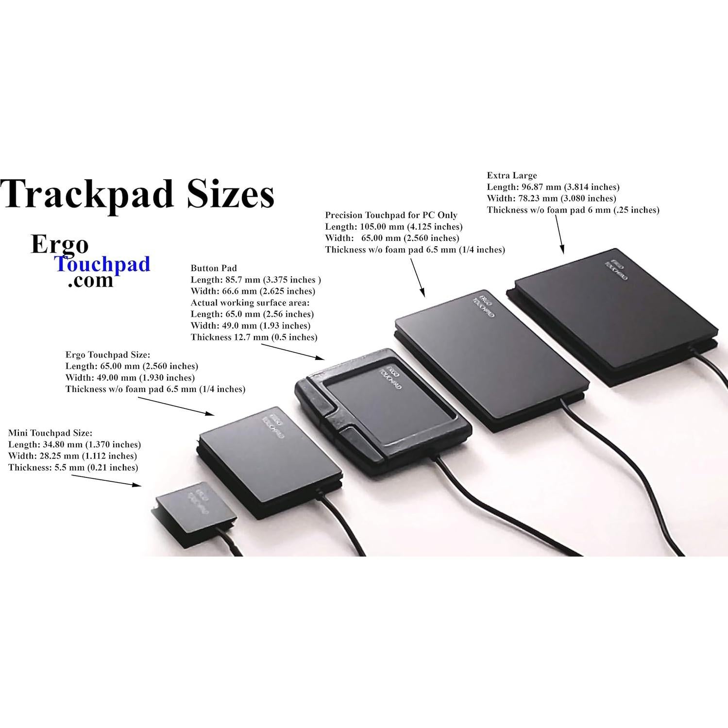 Touchpad Ergo ETP001BTP Bajo Perfil USB - Conectar y Usar