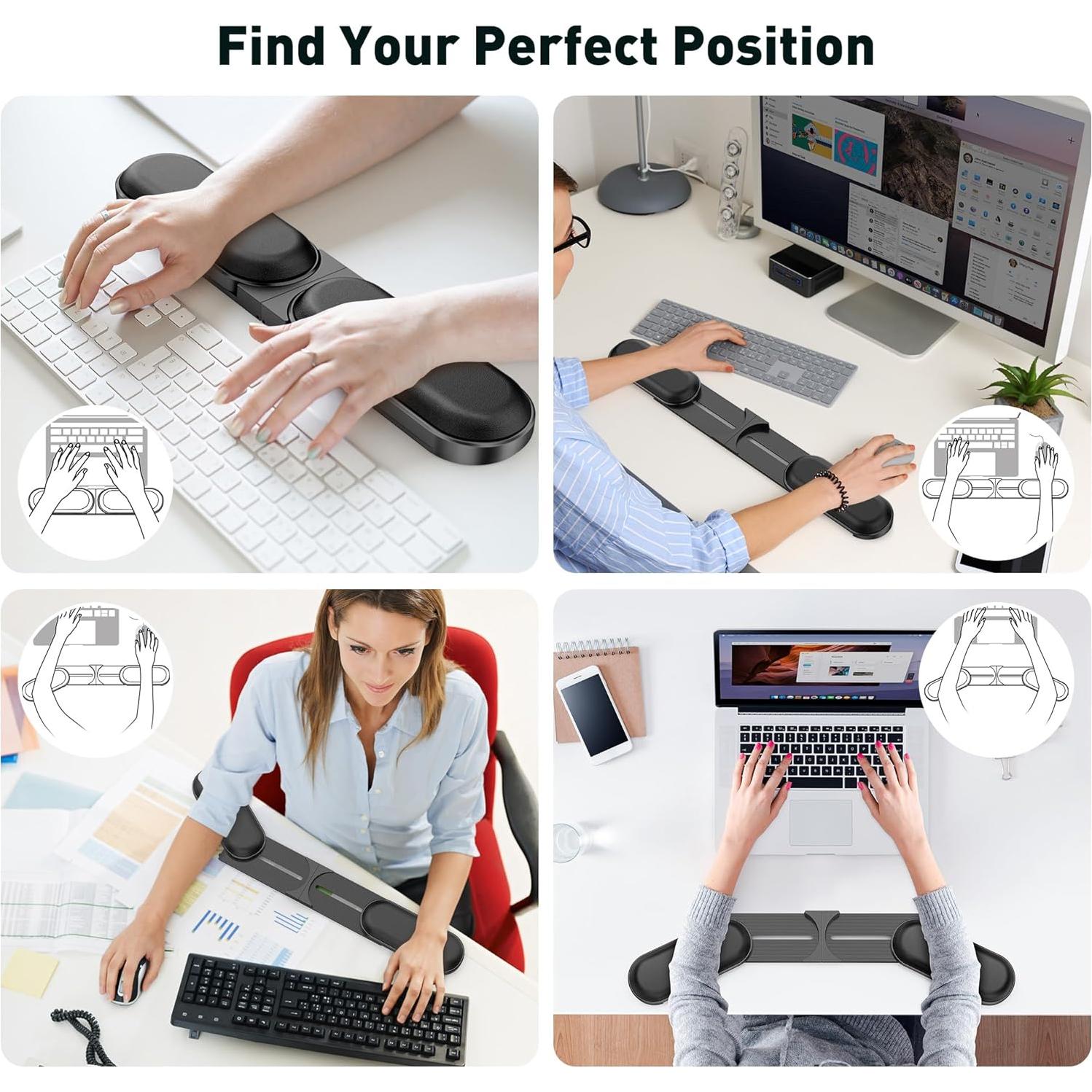 Reposamuñecas ergonómico DeskLogics ajustable 63.5 cm