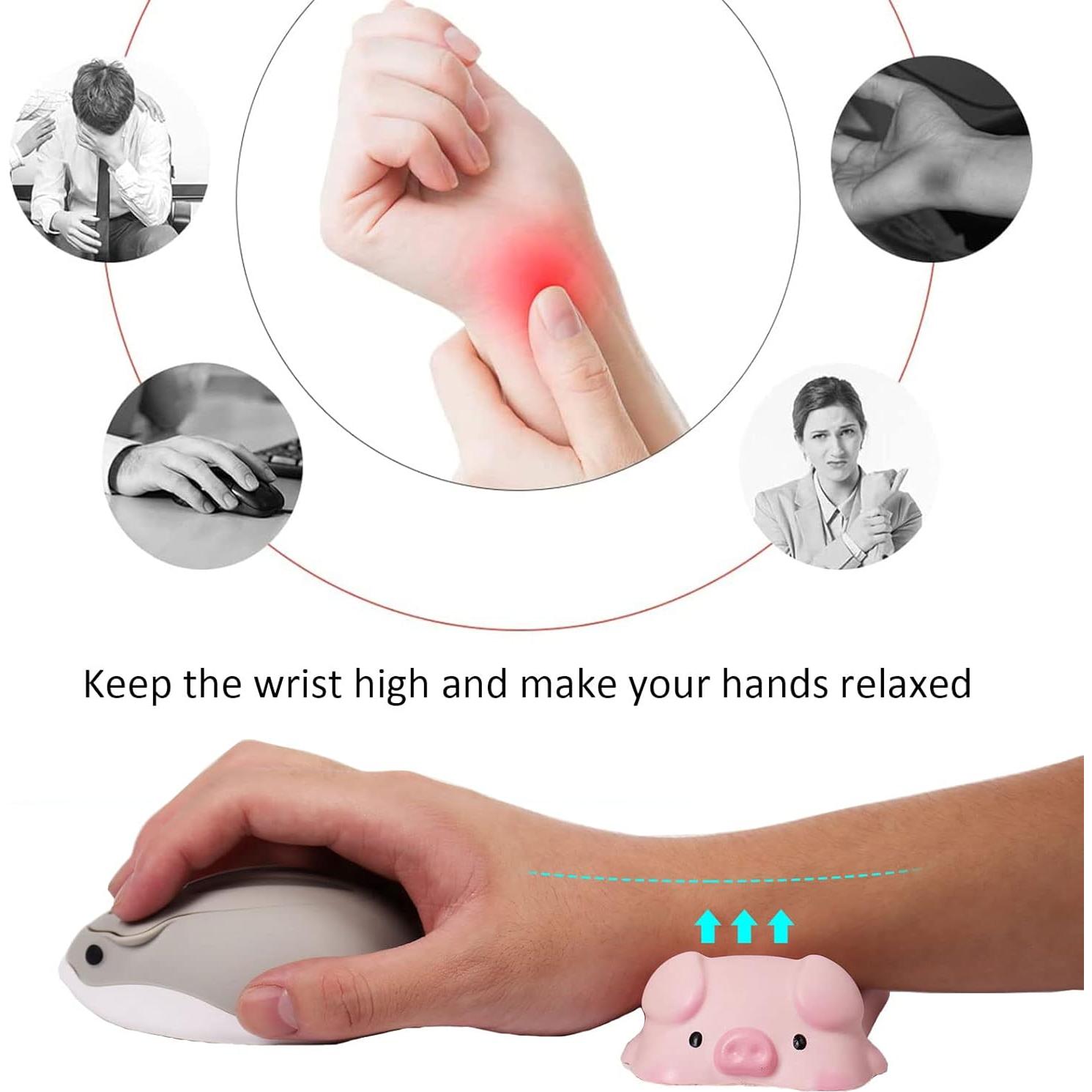 Reposamuñecas Ergonómico CHUYI Cerdo Rosa 2 Pcs Suave