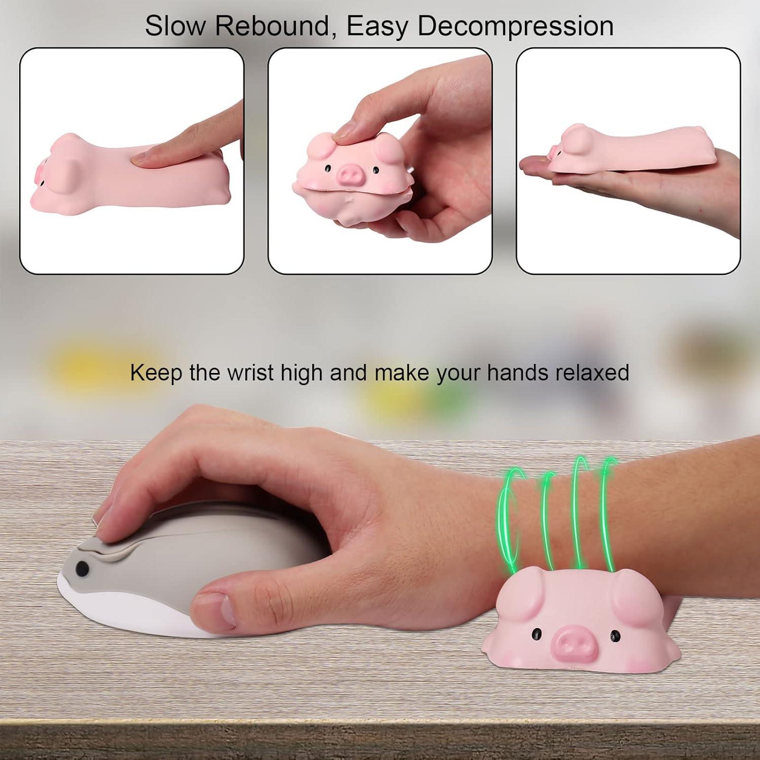 Reposamuñecas Ergonómico CHUYI Cerdo Rosa 2 Pcs Suave