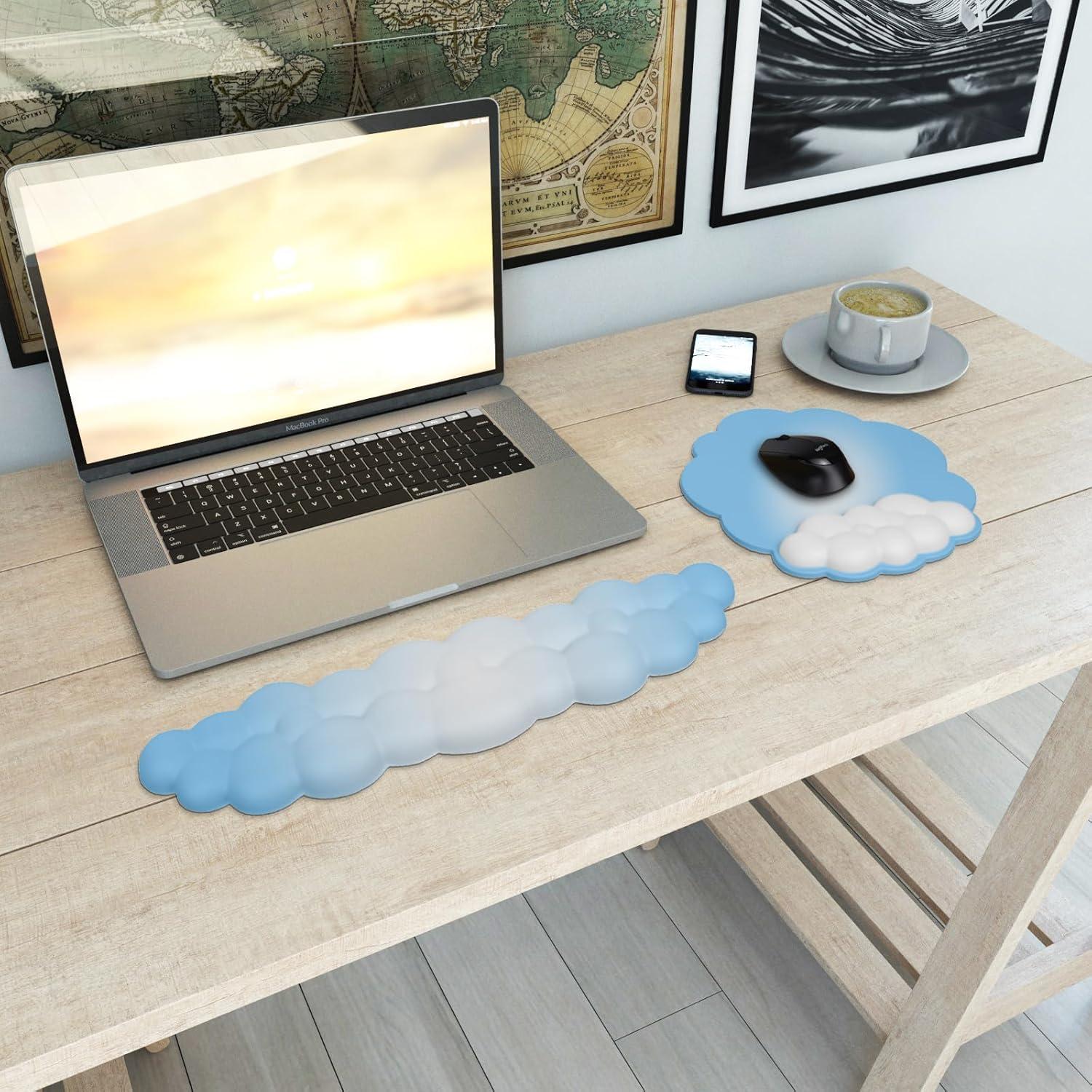 Almohadilla de Ratón Ergonómica HOTTYAO con Reposamuñecas Nube