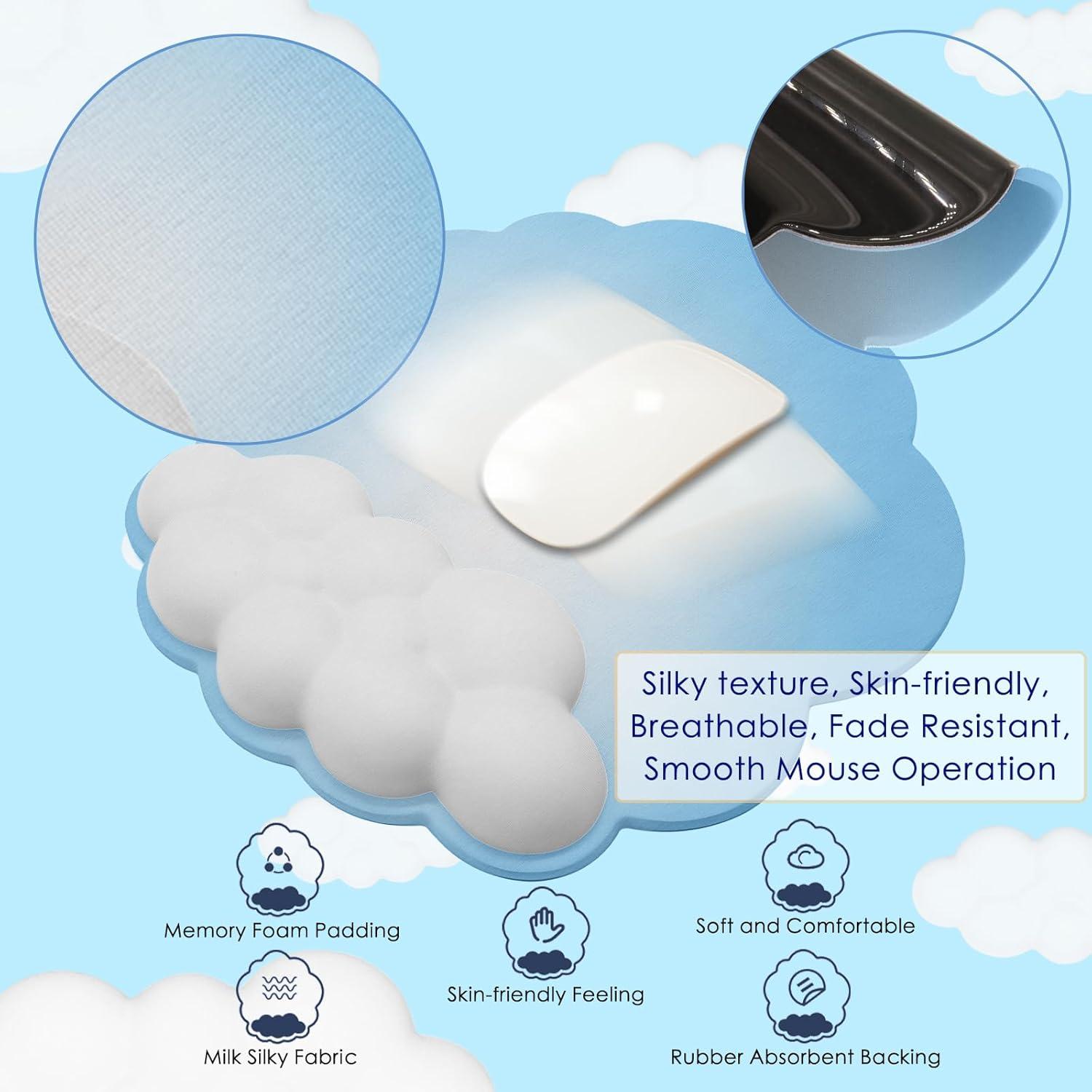 Almohadilla de Ratón Ergonómica HOTTYAO con Reposamuñecas Nube