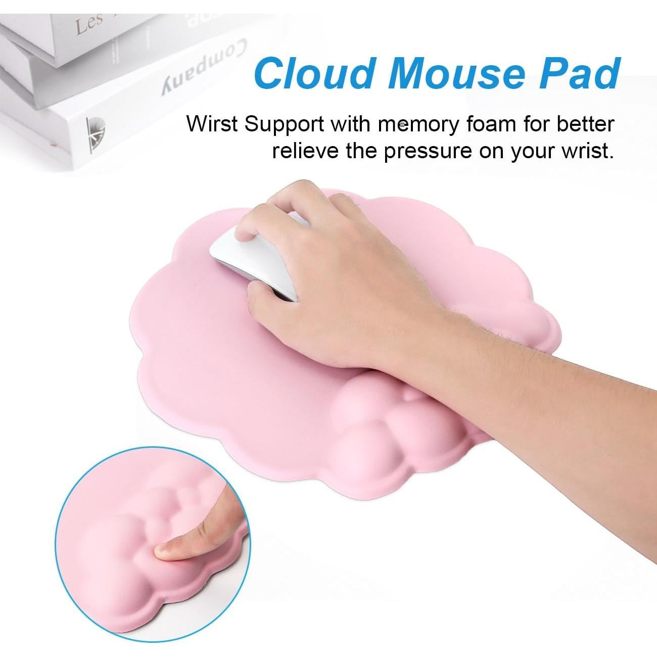 Soporte para Muñeca de Alfombrilla de Ratón WYGCH Rosa Nube