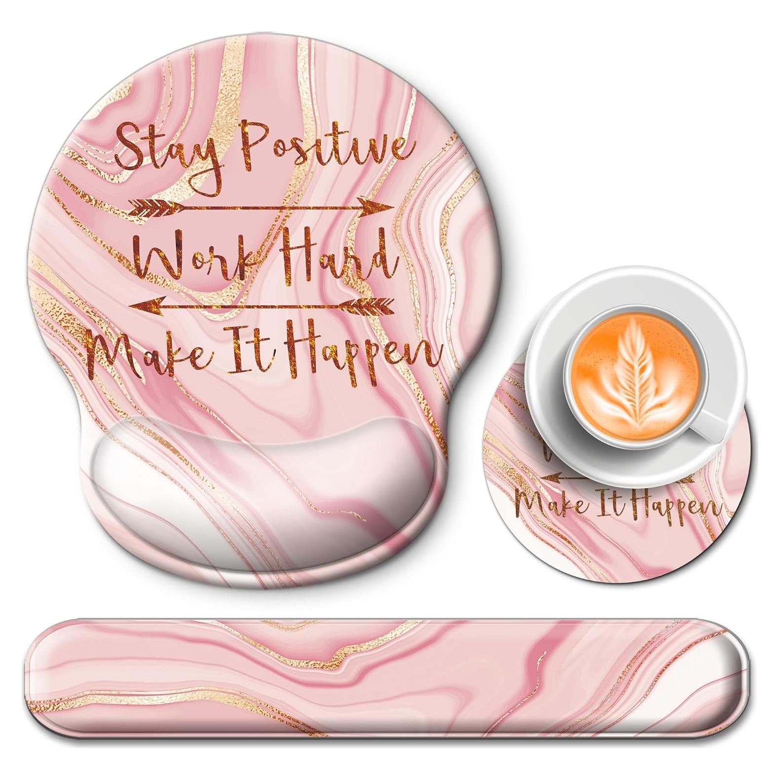 Almohadilla para Mouse y Soporte de Muñeca Wiabsi Rosa