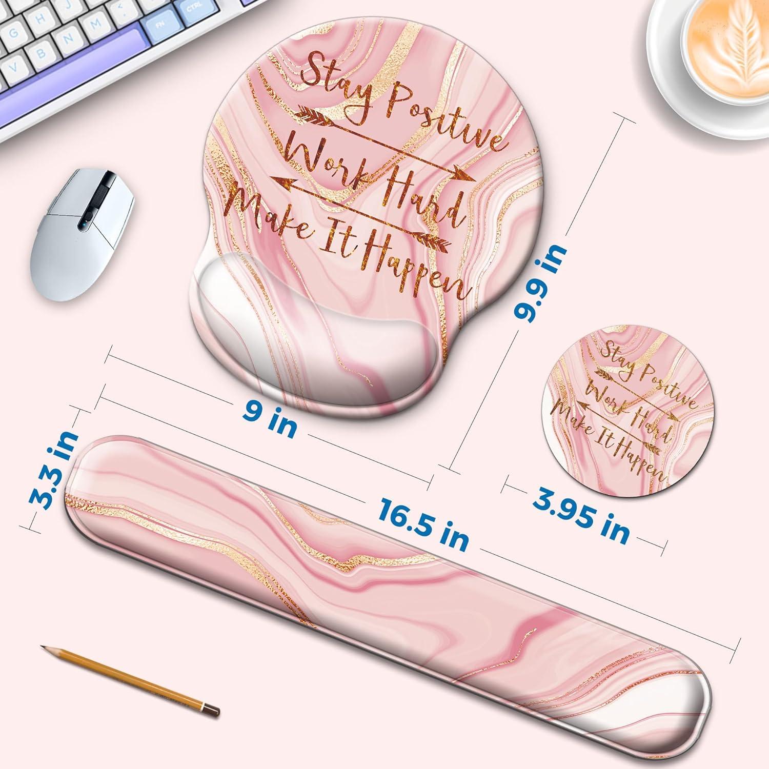 Almohadilla para Mouse y Soporte de Muñeca Wiabsi Rosa