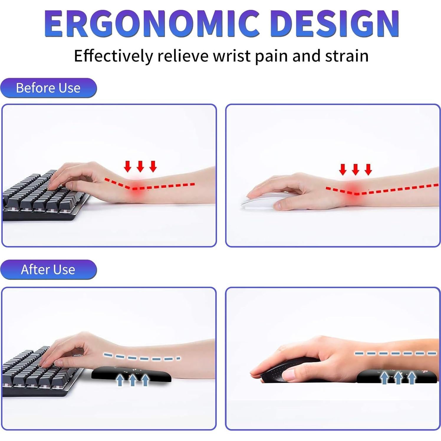 Juego de Alfombrillas de Ratón Ergonómicas BVDIKMI Calavera Floral