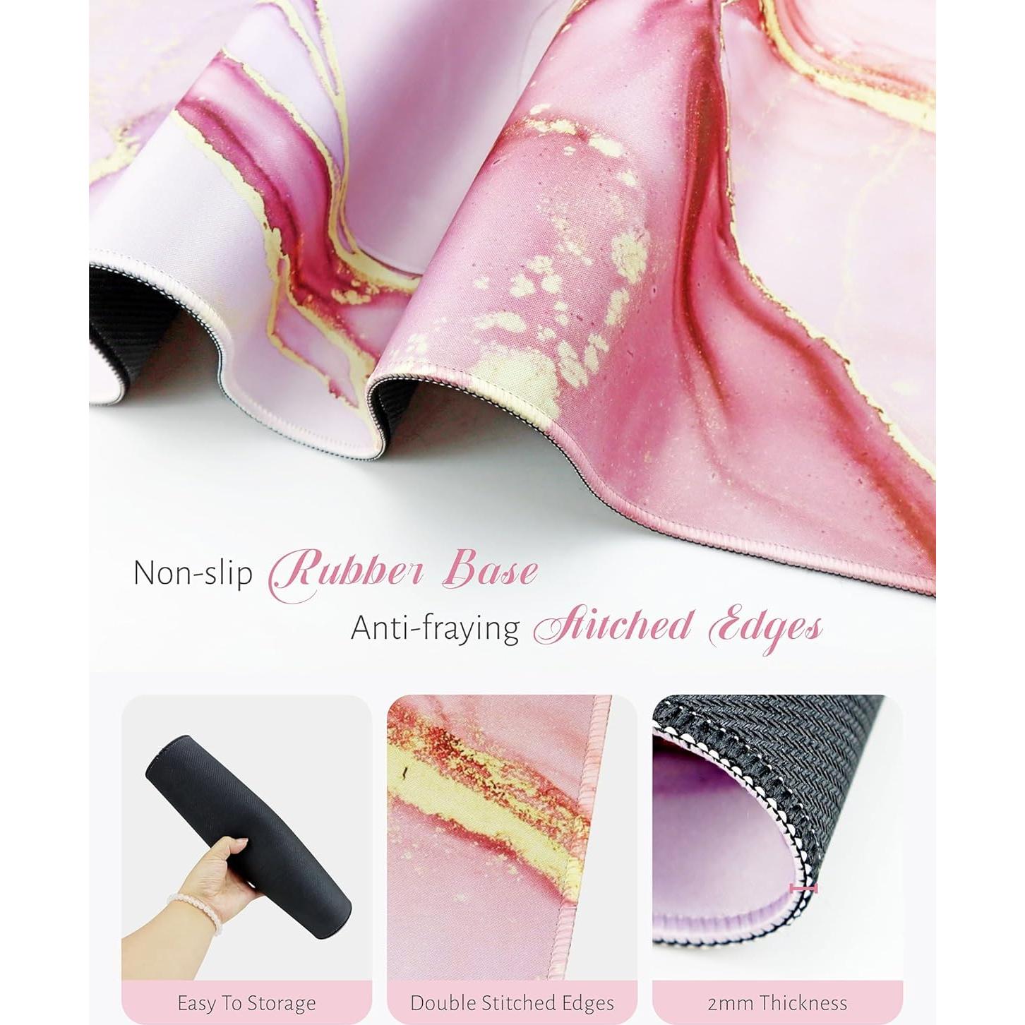 Juego de Alfombrilla de Teclado y Ratón GAUENEEN Rosa Ergonómica