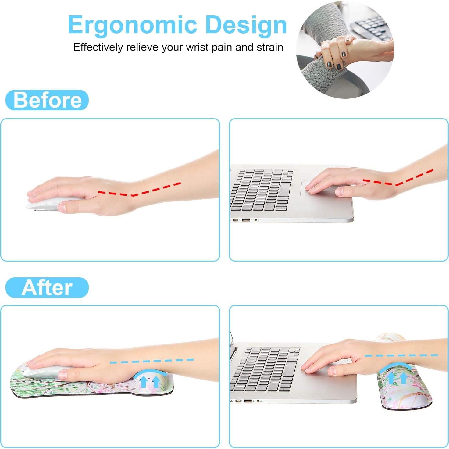 Alfombrilla Ergonómica iDonzon con Soporte para Muñeca y Teclado