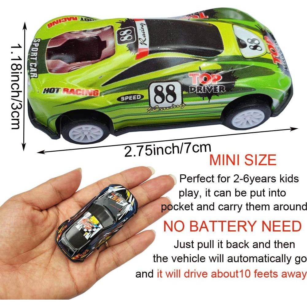 18 Coches de Carreras de Metal Himeeu 6,99 cm Retroceso