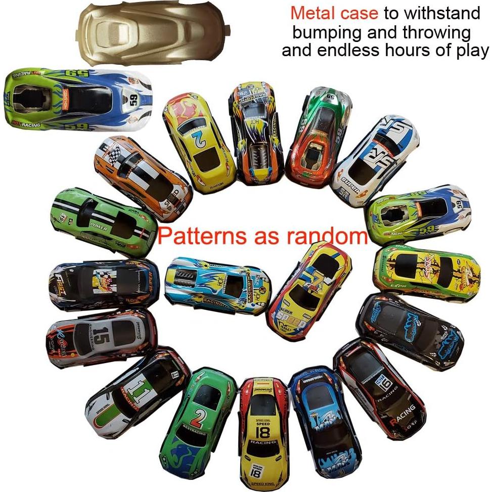 18 Coches de Carreras de Metal Himeeu 6,99 cm Retroceso