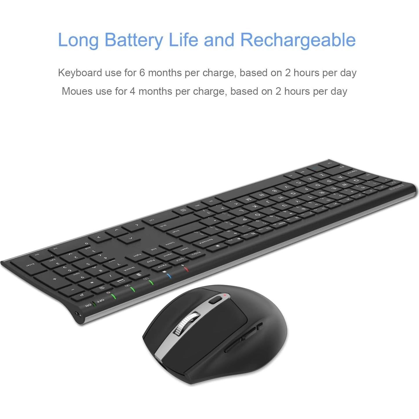 Combo Teclado y Ratón Inalámbrico Arteck HW192/MW167 Ergonómico