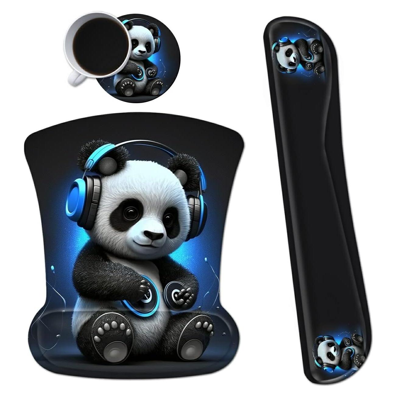 Alfombrilla de Ratón Ergonómica Dikoer con Soporte para Muñeca