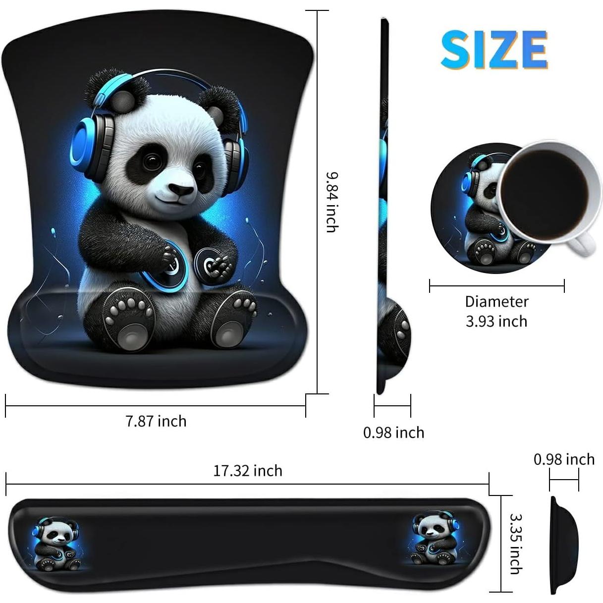 Alfombrilla de Ratón Ergonómica Dikoer con Soporte para Muñeca