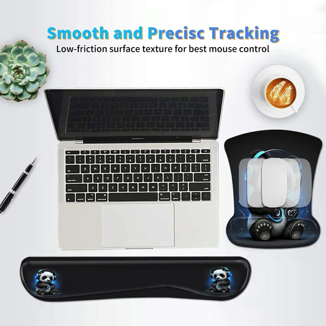 Alfombrilla de Ratón Ergonómica Dikoer con Soporte para Muñeca