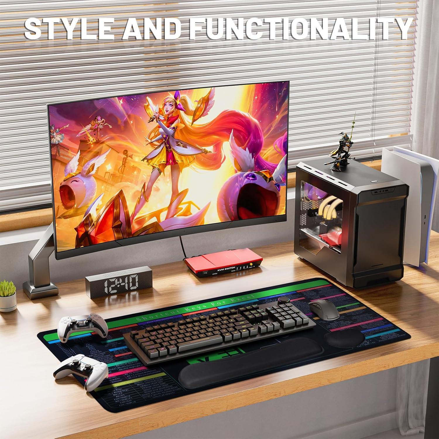 Juego de Almohadilla de Escritorio LYASILYHS 3-en-1 Ergonómica