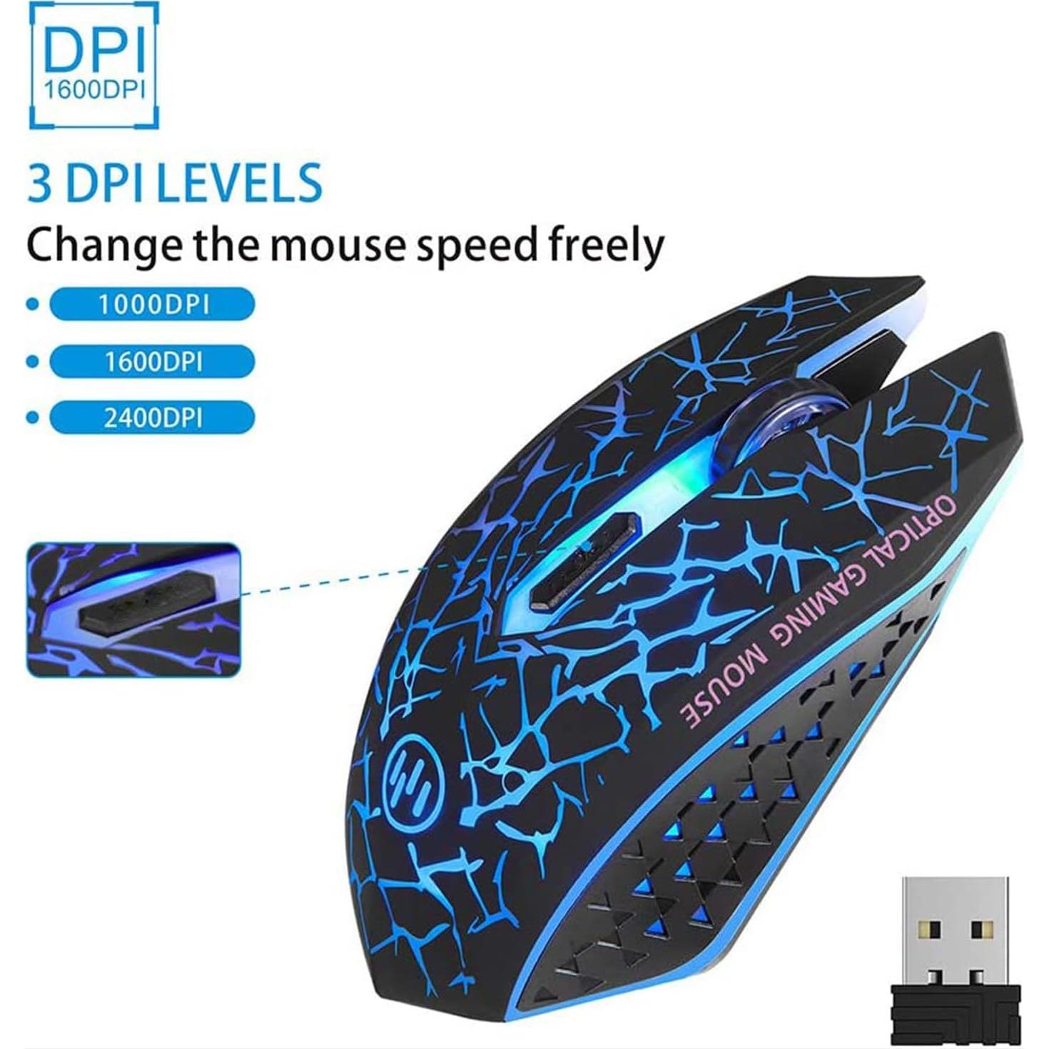 Ratón Inalámbrico Recargable TENMOS K6 LED Óptico 3 DPI