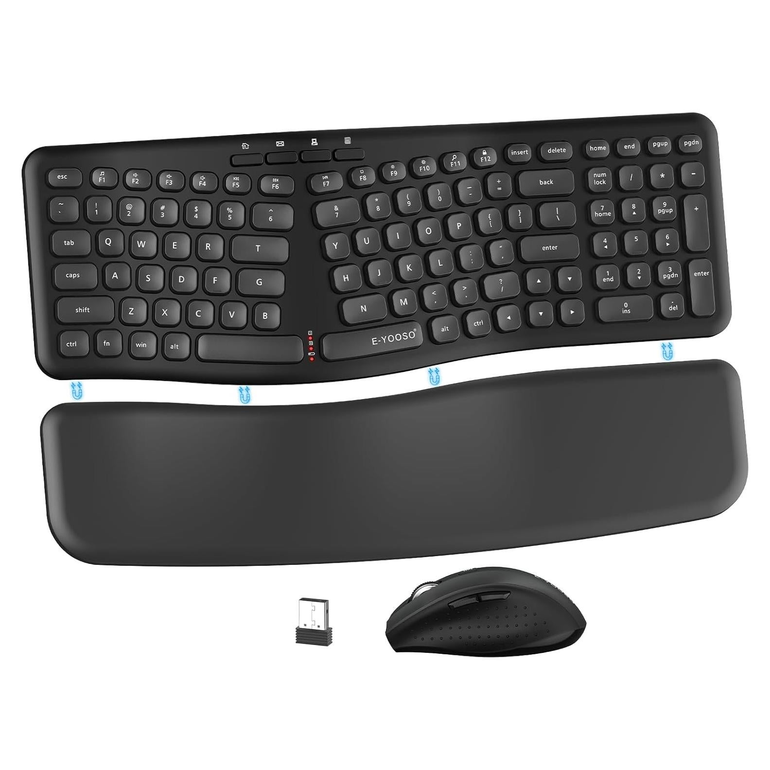 Combo Teclado y Ratón Inalámbrico Ergonómico E-YOOSO 2.4G