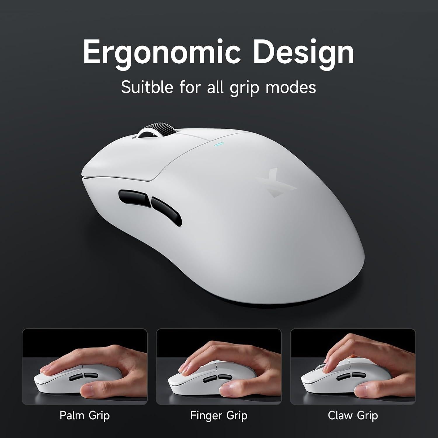 Ratón Gaming Inalámbrico MCHOSE M7 Blanco 8K Polling 26000 DPI