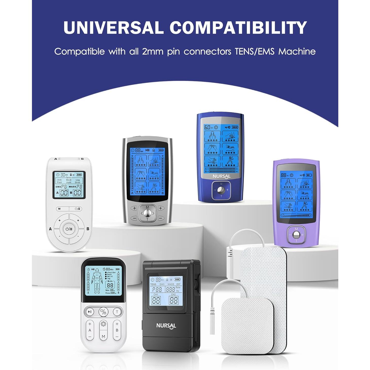 Pads TENS Nursal Reemplazo 20 Piezas 5x5cm y 5x10cm