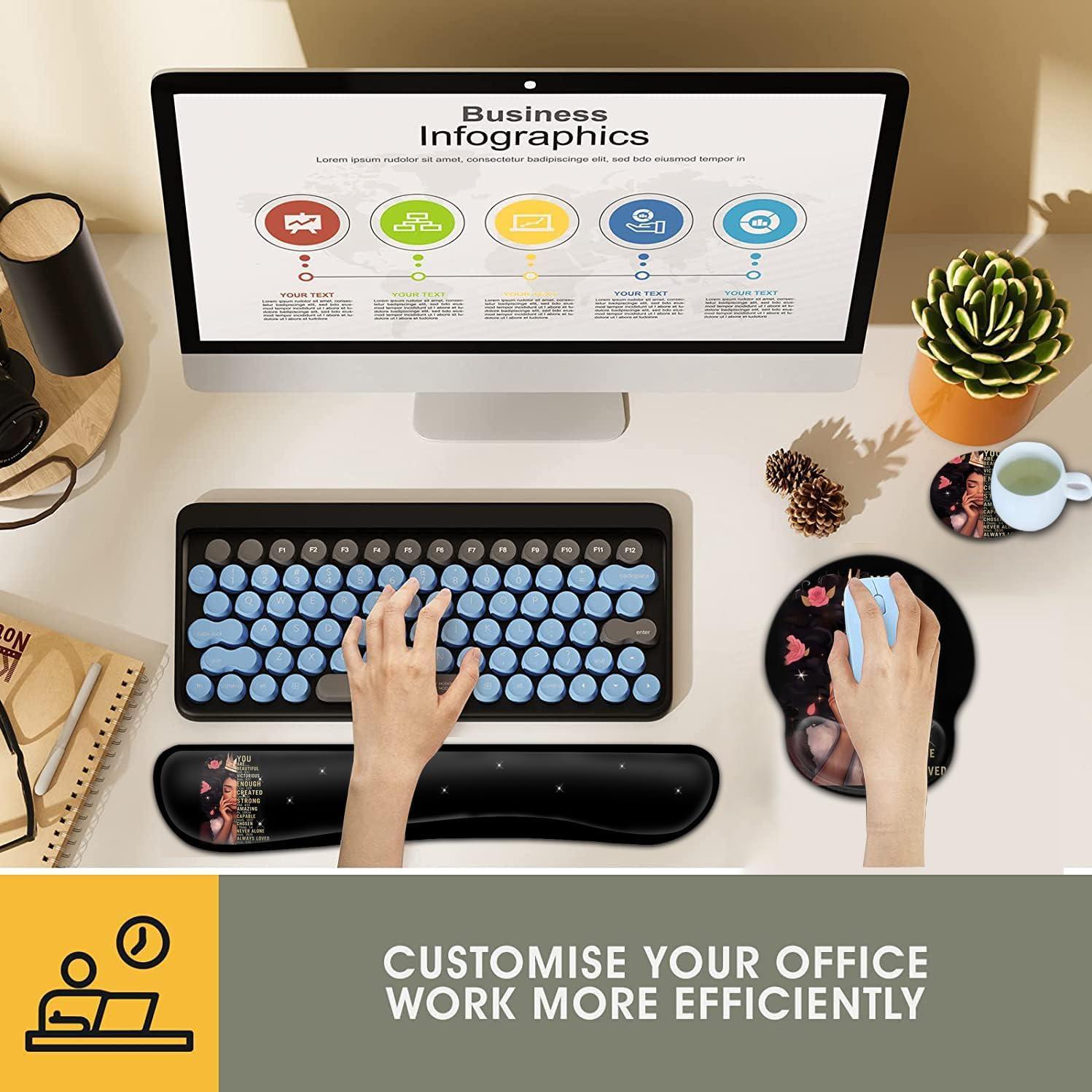 Alfombrilla de Ratón y Reposamuñecas Ergonómico YVB - 43.94x21.95cm