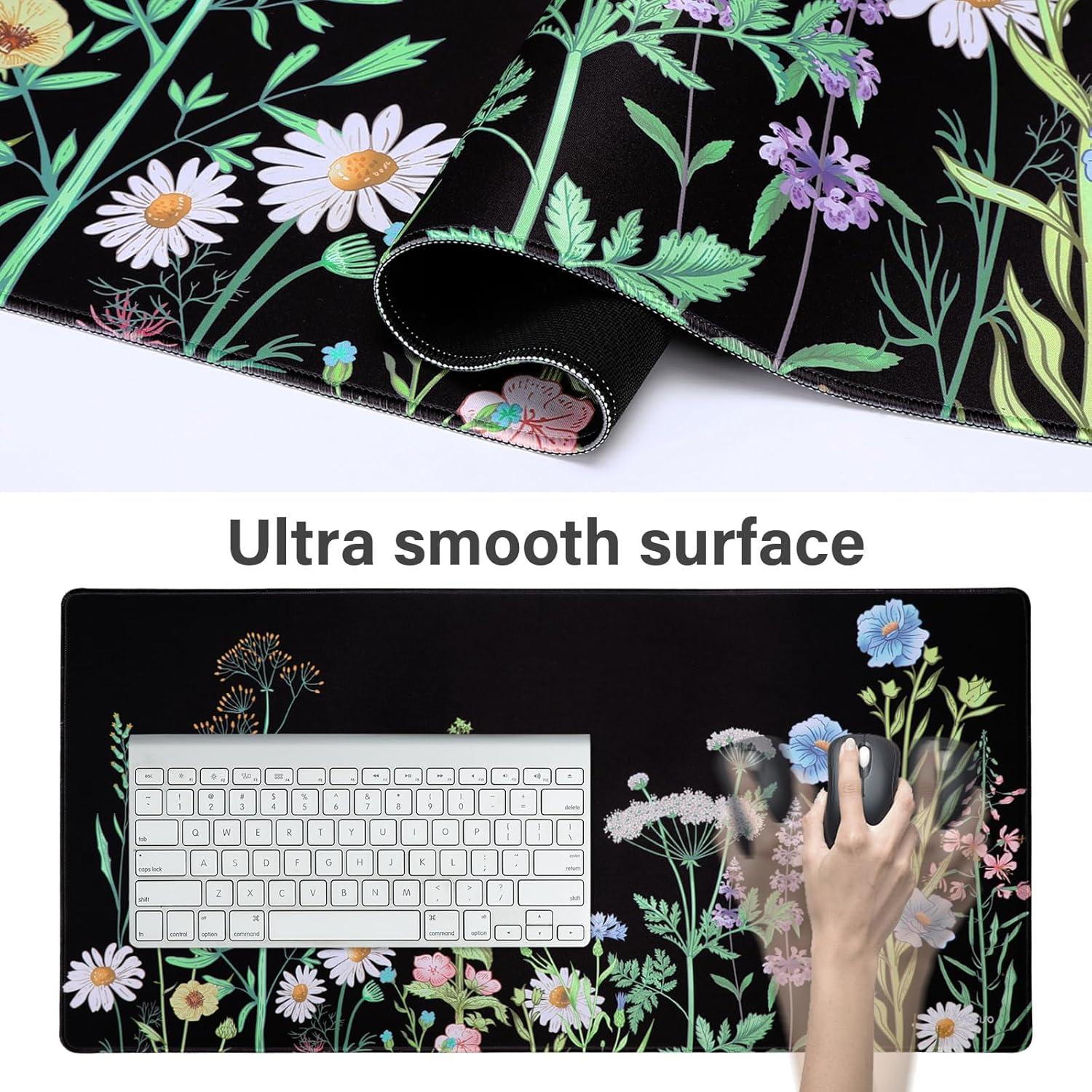 Conjunto Alfombrilla de Teclado y Ratón MOSISO Floral Ergonómica