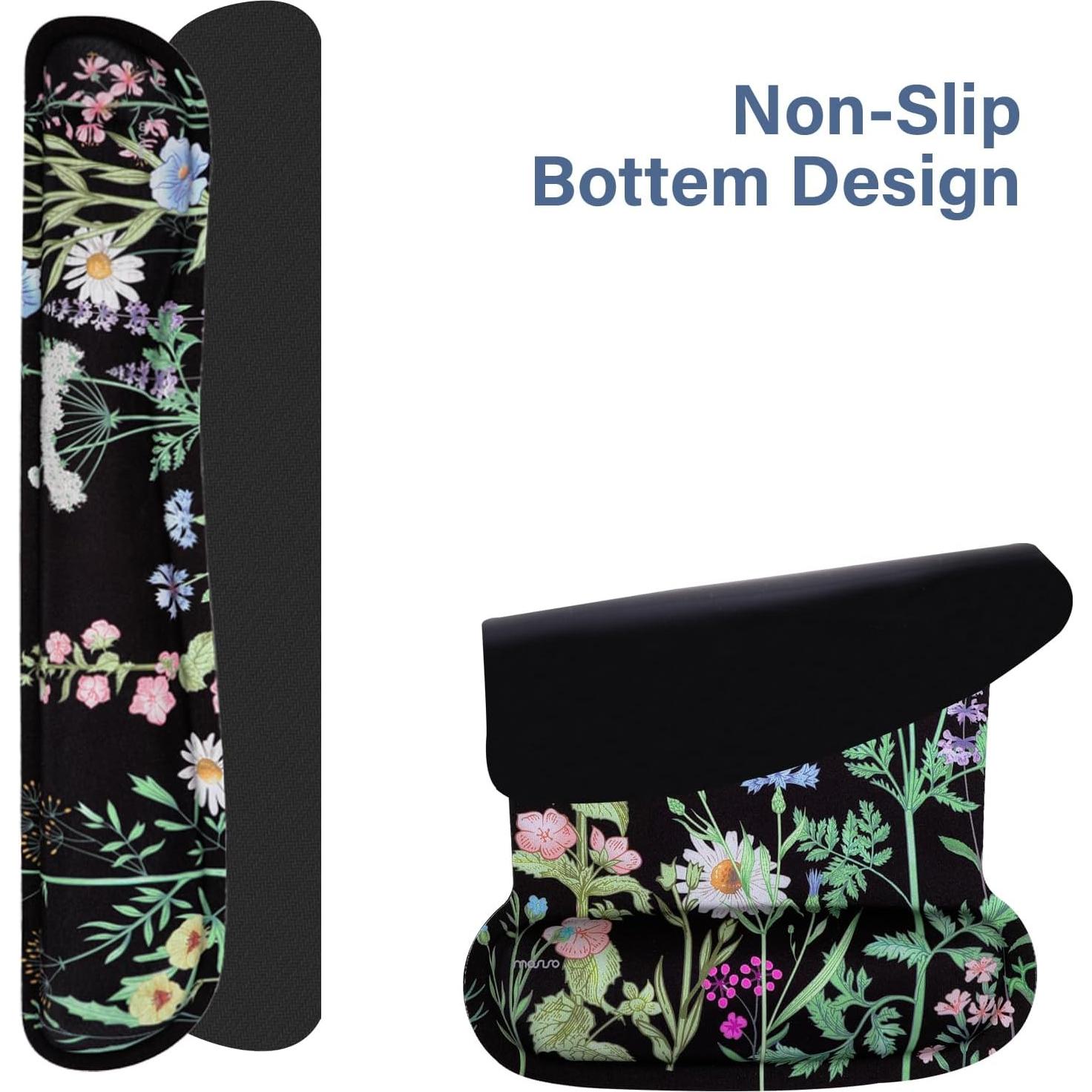 Conjunto Alfombrilla de Teclado y Ratón MOSISO Floral Ergonómica