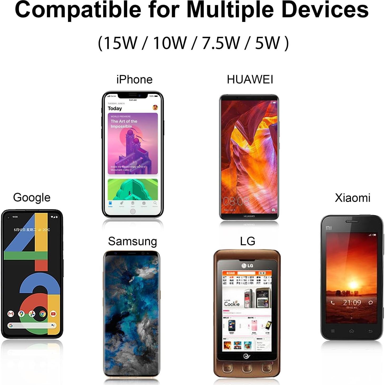 15W Wireless Charging Mouse Pad with Detachable Wrist Support and 20W Power Adapter, Fast QI Wireless Phone Charger Mouse Mat for iPhone 16/15/ 14/13/12/11/X and Samsung Multiple Devices (Grey)