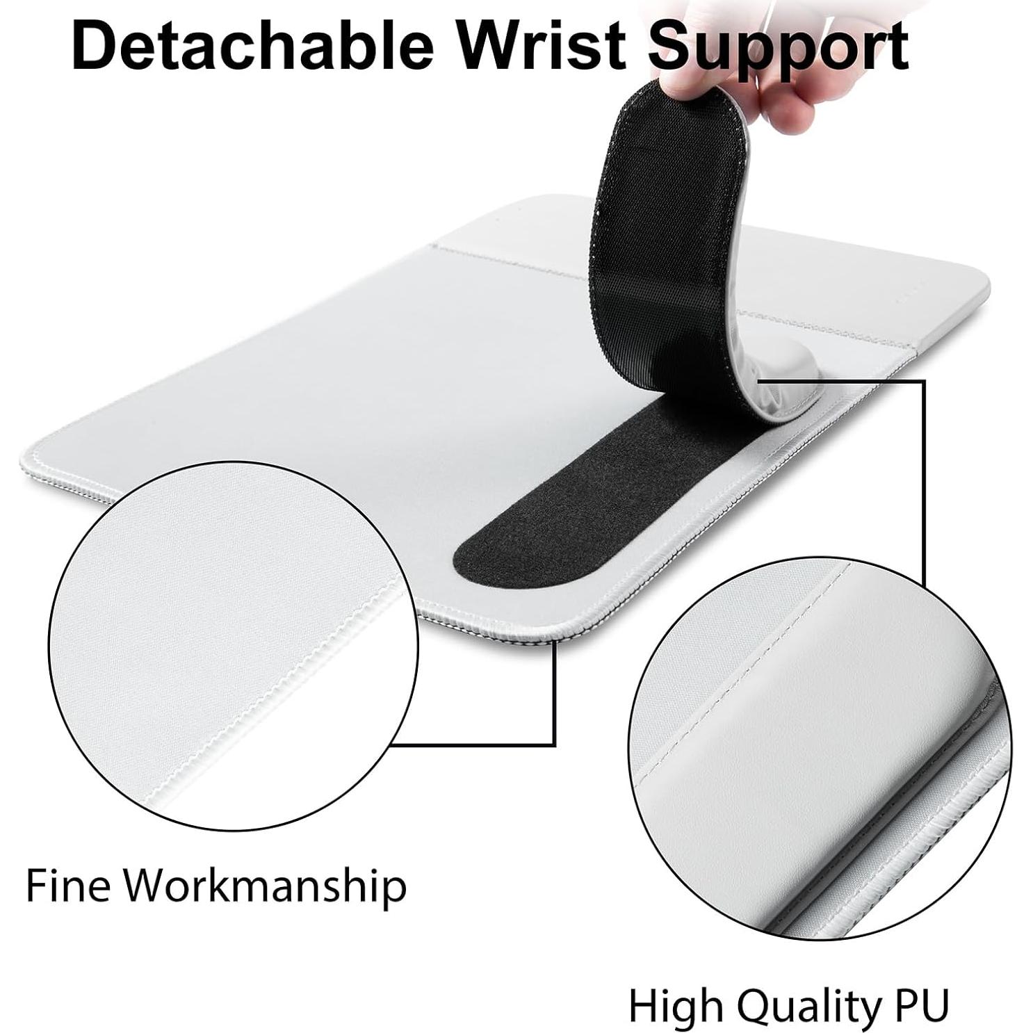 15W Wireless Charging Mouse Pad with Detachable Wrist Support and 20W Power Adapter, Fast QI Wireless Phone Charger Mouse Mat for iPhone 16/15/ 14/13/12/11/X and Samsung Multiple Devices (Grey)