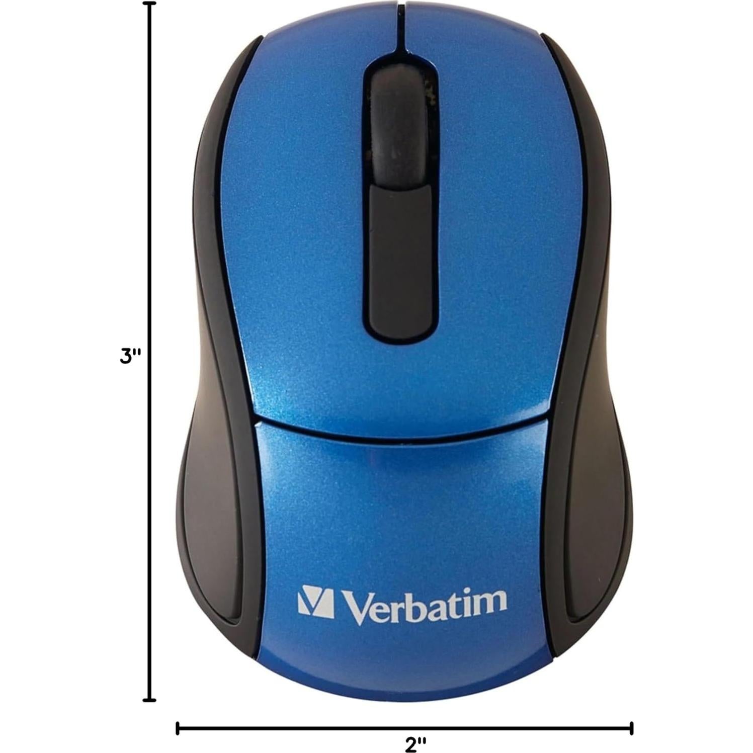 Ratón Óptico Mini Inalámbrico Verbatim 2.4G Azul - Viaje