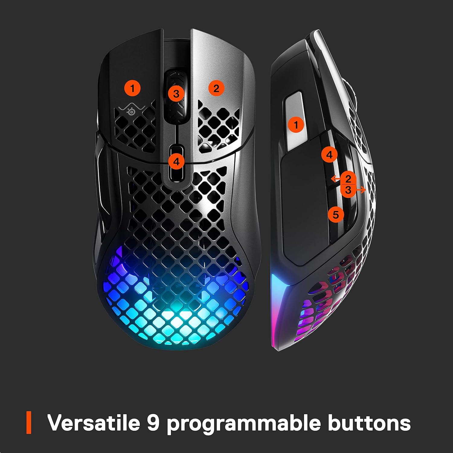 Ratón Gaming Inalámbrico SteelSeries Aerox 5 74g 9 Botones