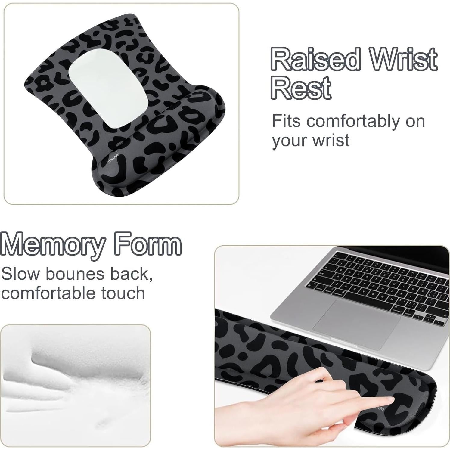 Soporte de Reposamuñecas MOSISO Ergonomico + Alfombrilla 80x40cm