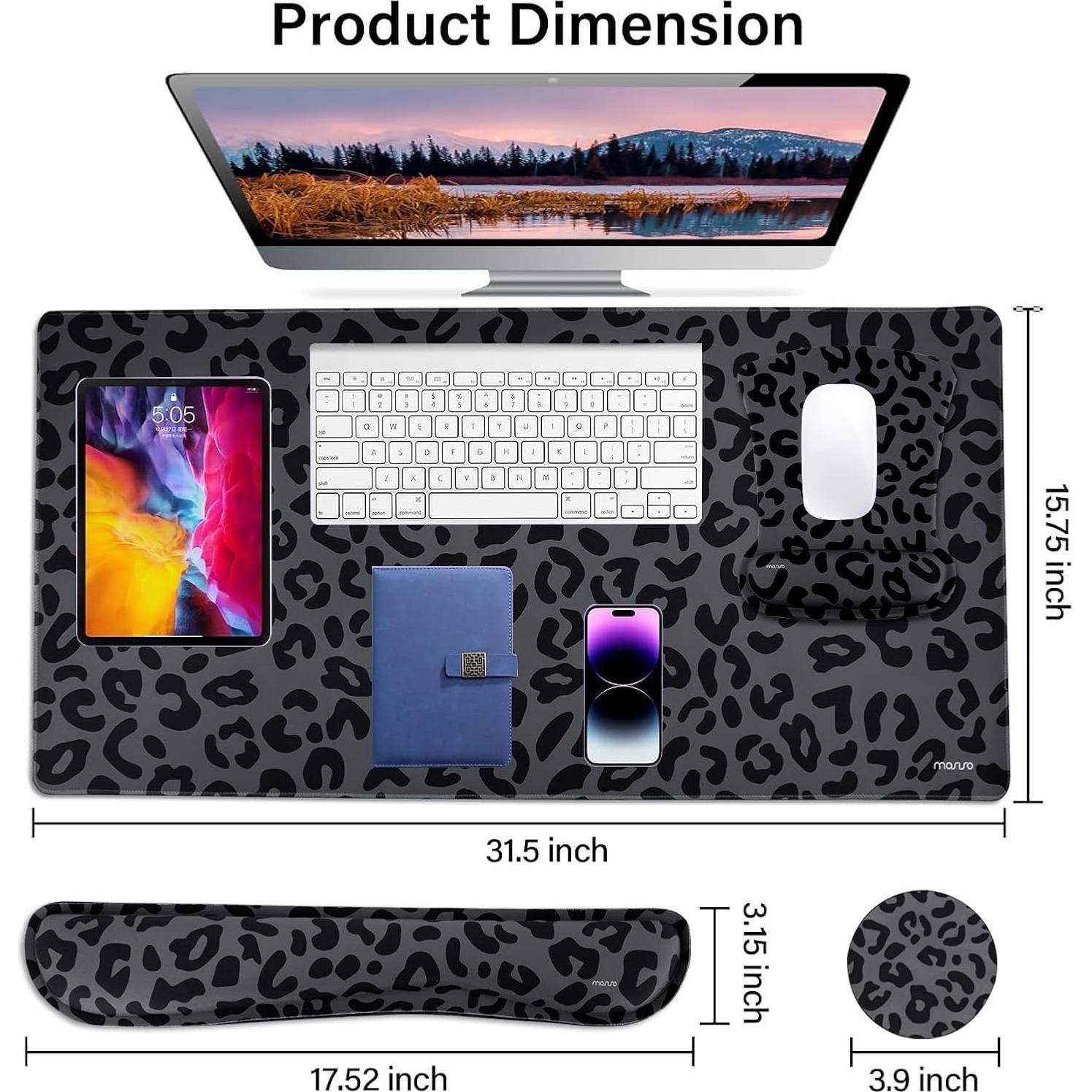 Soporte de Reposamuñecas MOSISO Ergonomico + Alfombrilla 80x40cm