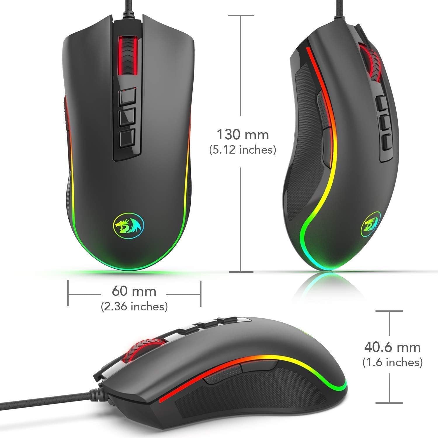 Ratón Óptico para Juegos Redragon M711 Cobra RGB 10000 DPI