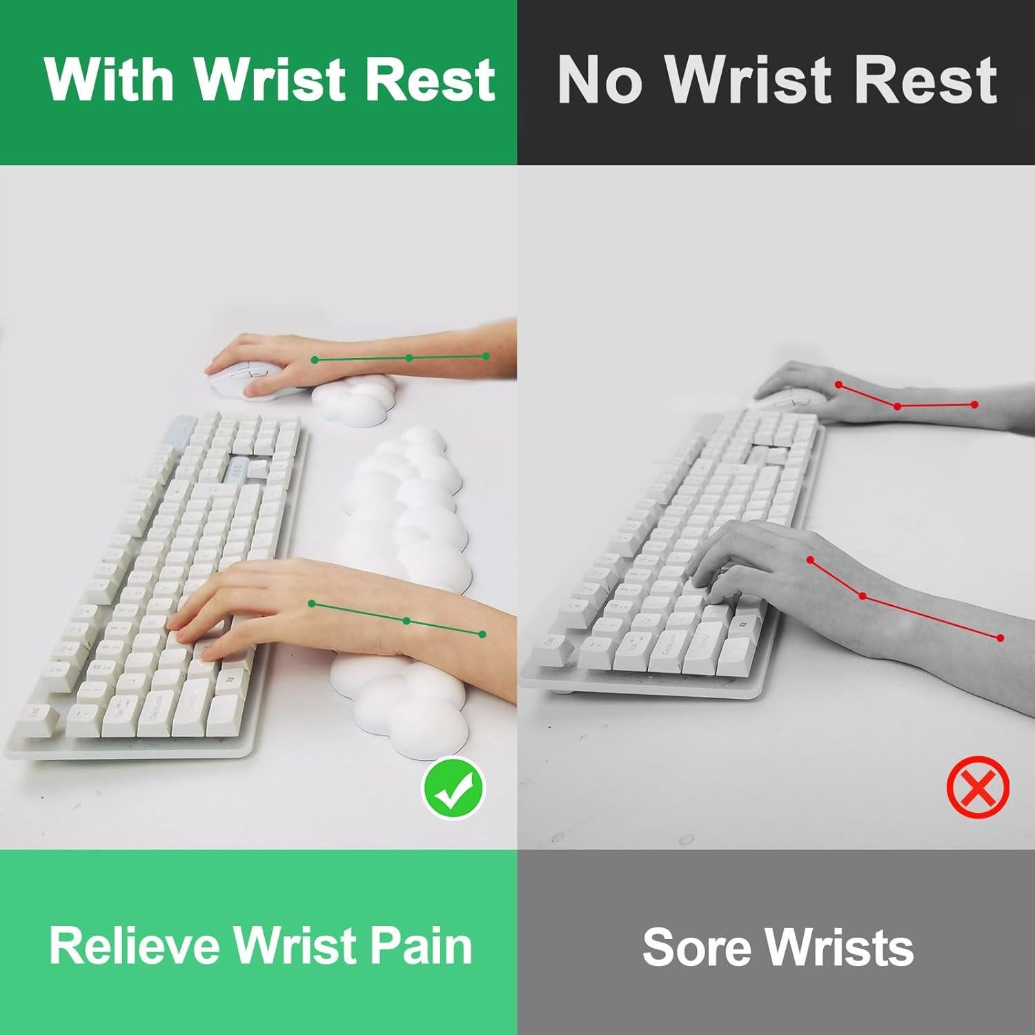 Reposamuñecas Ergonómico de Nube Wayleeos Rosa - Espuma de Memoria