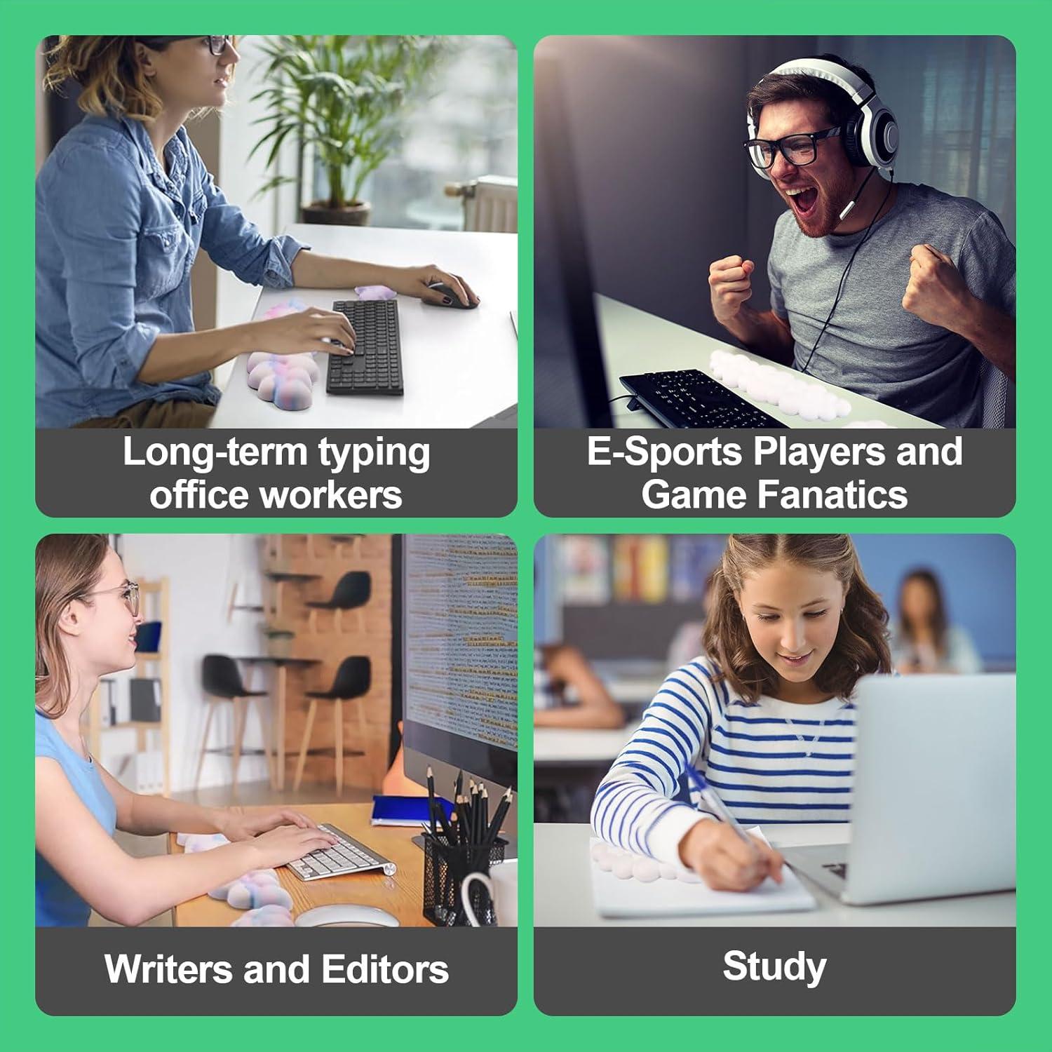 Reposamuñecas Ergonómico de Nube Wayleeos Rosa - Espuma de Memoria