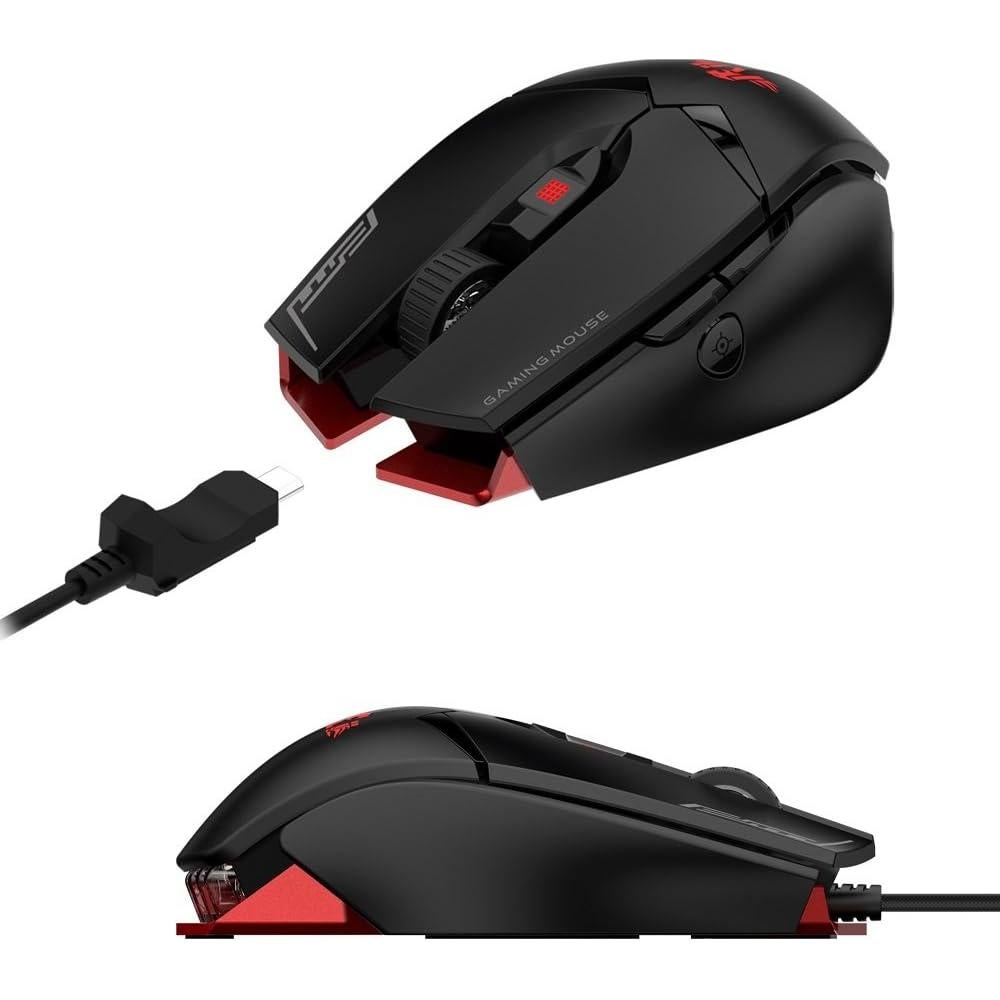 Ratón Gaming Rii M01 con Cable 12000 DPI RGB Ergonómico