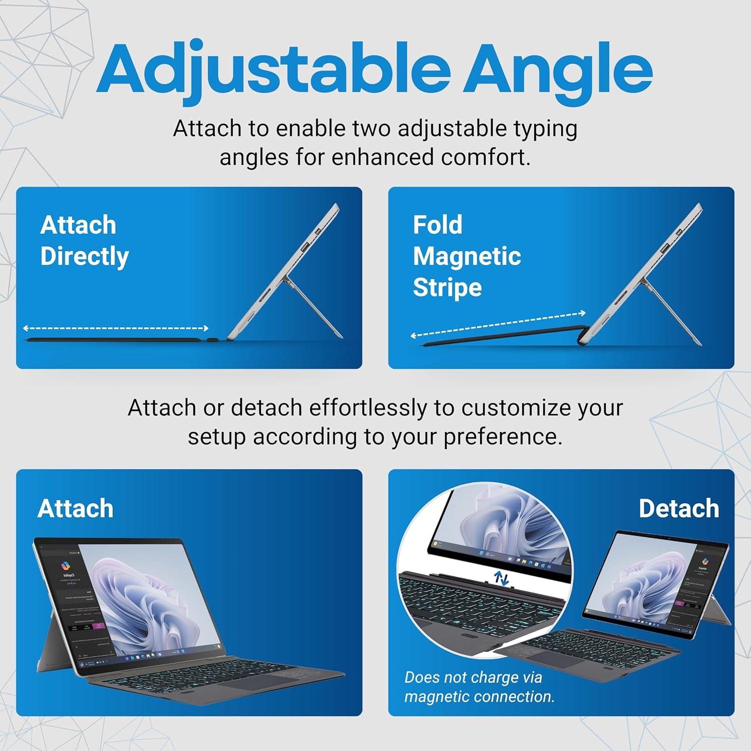 Teclado Inalámbrico Bluetooth con Trackpad para Surface Pro