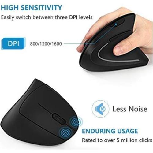 Ratón Vertical Ergonómico Inalámbrico ASOI 2.4G 6 Botones