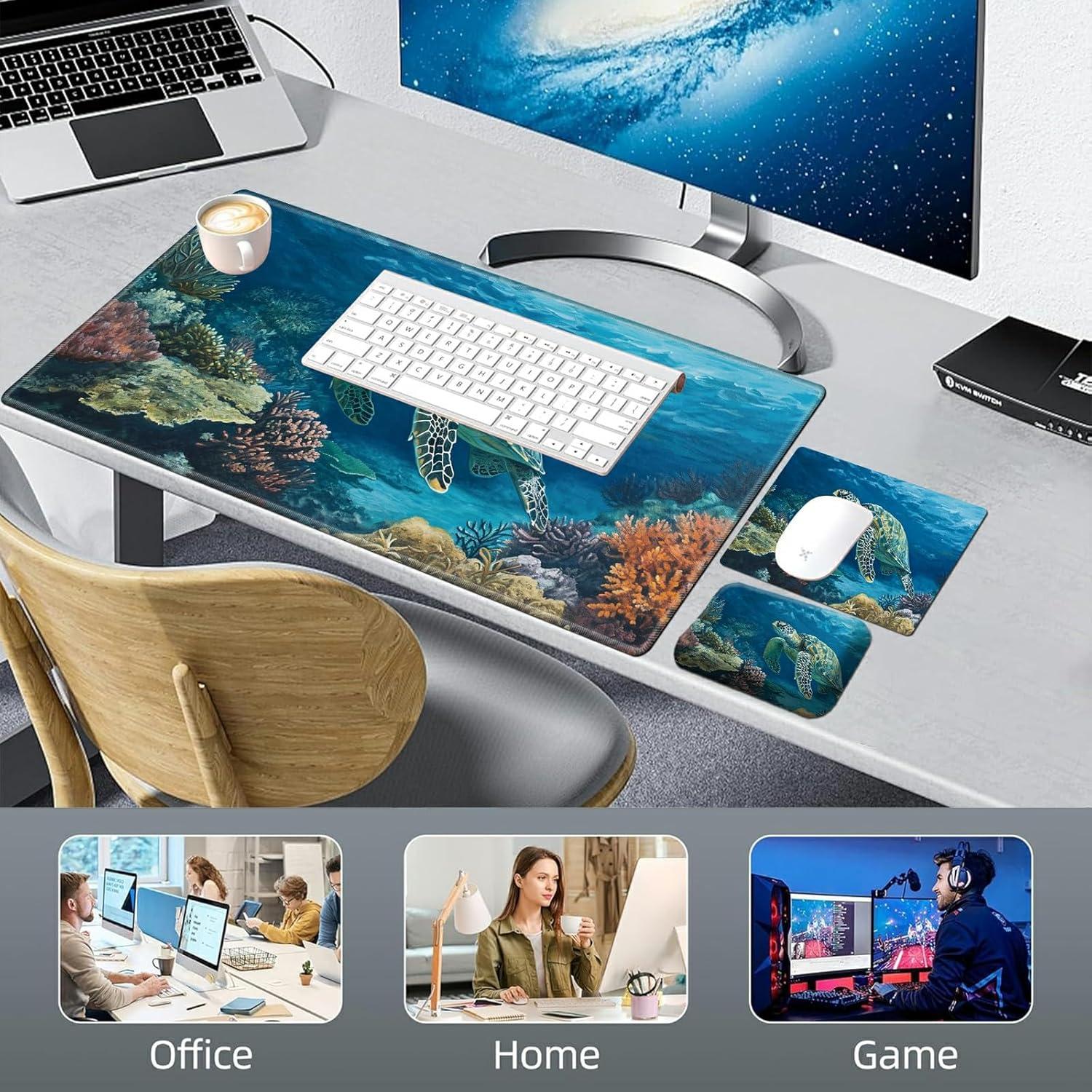 Alfombrilla de Escritorio 3 en 1 RAUEDWDJS Tortuga Marina