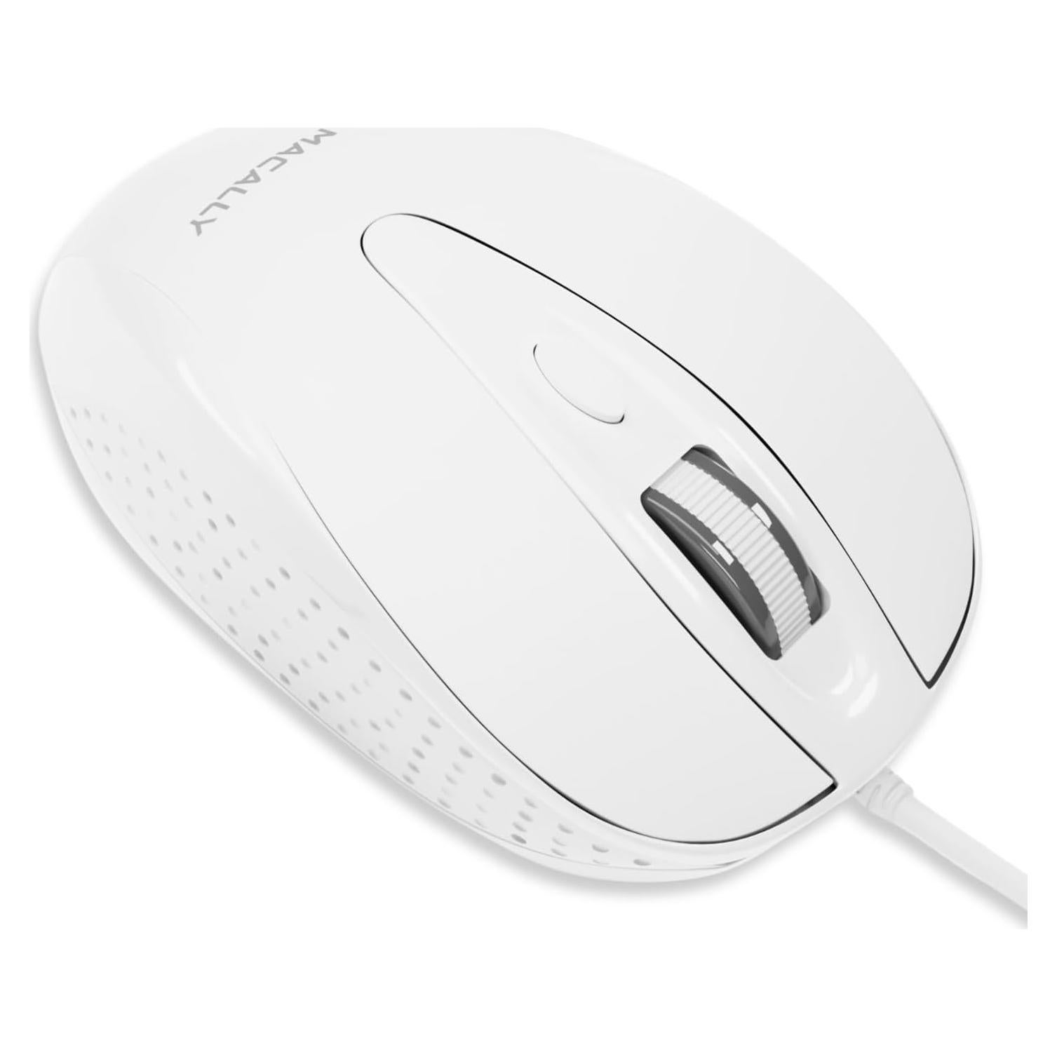 Ratón USB con cable Macally TURBO 1000 DPI 1.52m blanco