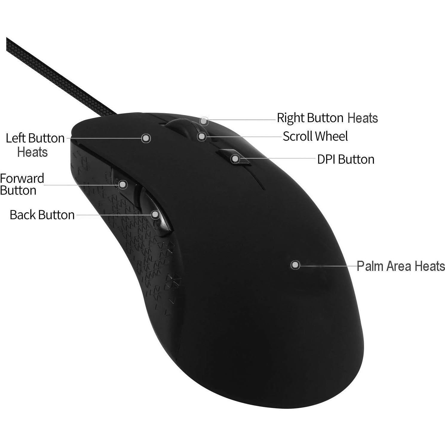 Ratón Calentado Silencioso ValueRays Negro Ergonómico USB