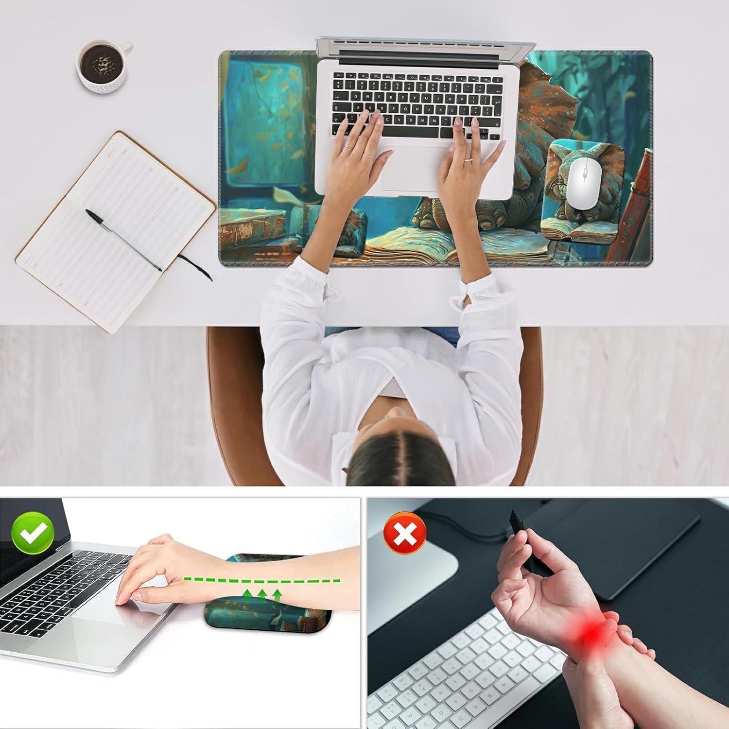 Juego de Alfombrilla de Escritorio HEAKIERG 3 en 1 Ergonómica