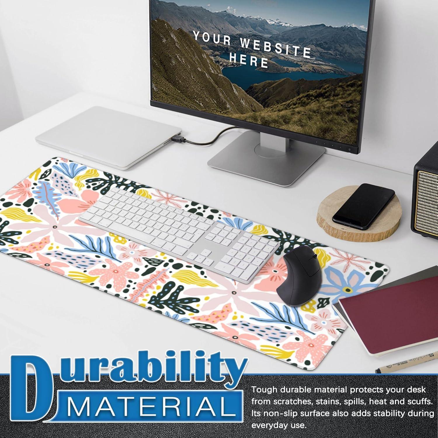 Alfombrilla de Ratón Grande ZTHLL 80x40 cm Flores Tropicales