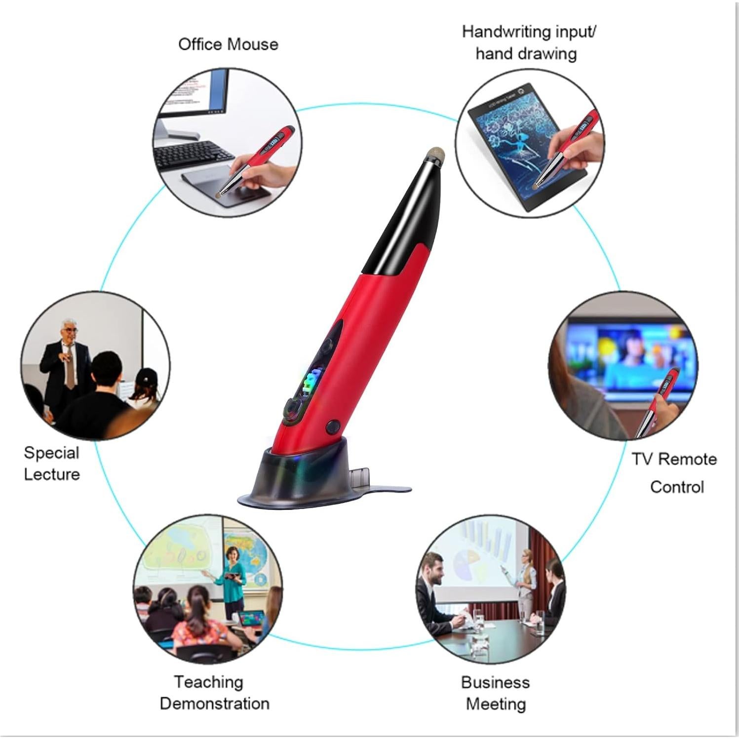 Ratón Óptico Inalámbrico Lychee Rojo con Control de Voz