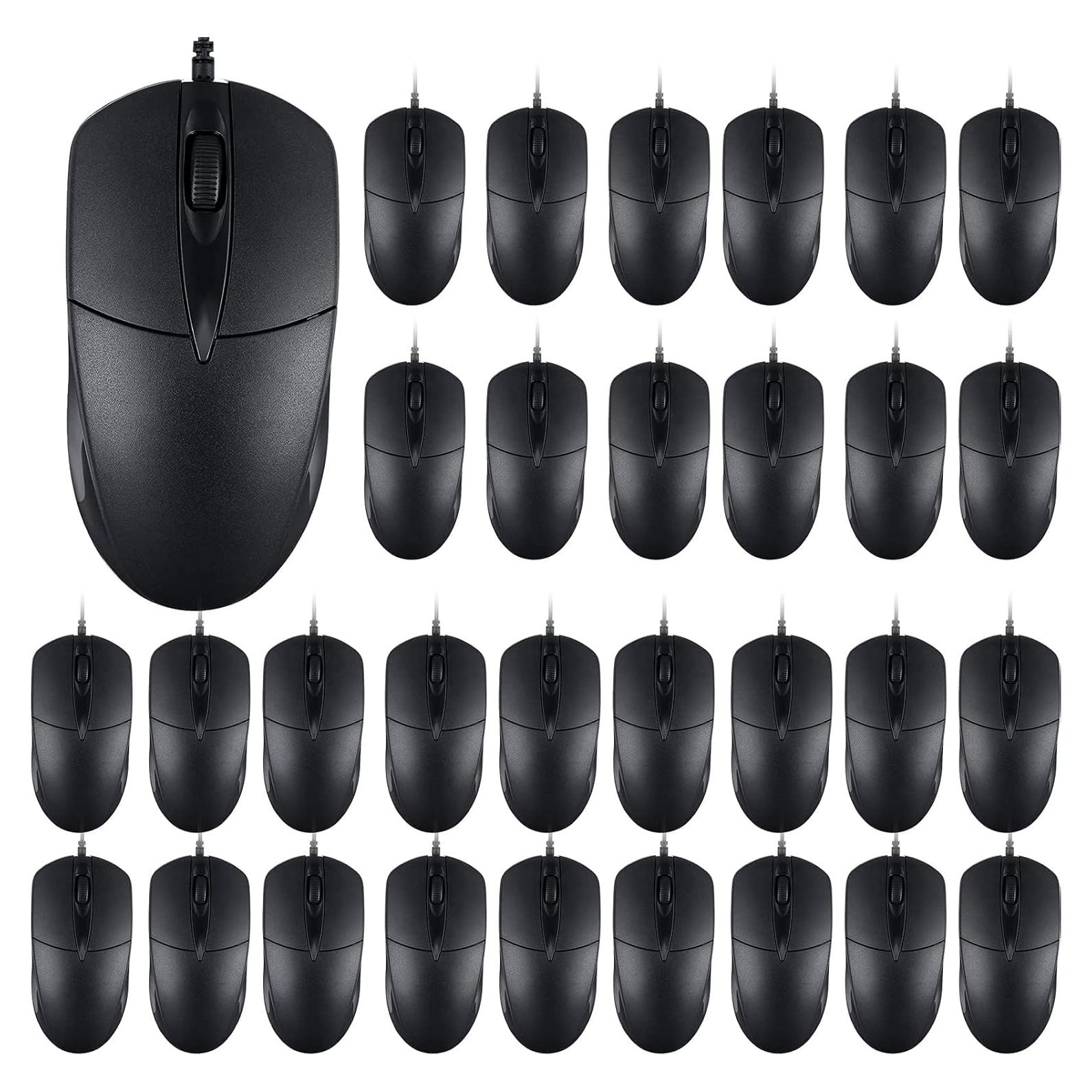 60 Ratones USB Cableados Negros SUNYIWJIE 1000 DPI Silenciosos